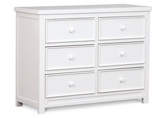 Delta Children White Ambiance (108) Bennington Sleigh 6-Drawer Dresser Side View a2a