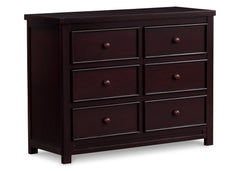 Delta Children Dark Chocolate (207) Bennington Sleigh 6-Drawer Dresser Side View b1b