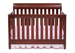 Delta Children Black Cherry Espresso (607) Haven 4-in-1 Crib, Crib Conversion Front View c2c