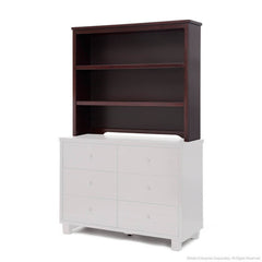 Simmons Kids Black Espresso (907) Rowen Bookcase & Hutch atop Rowen Double Dresser b4b