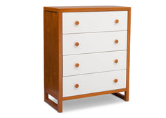 Delta Children Warm Honey/White (2053) Gramercy 4 Drawer Chest Side View a2a