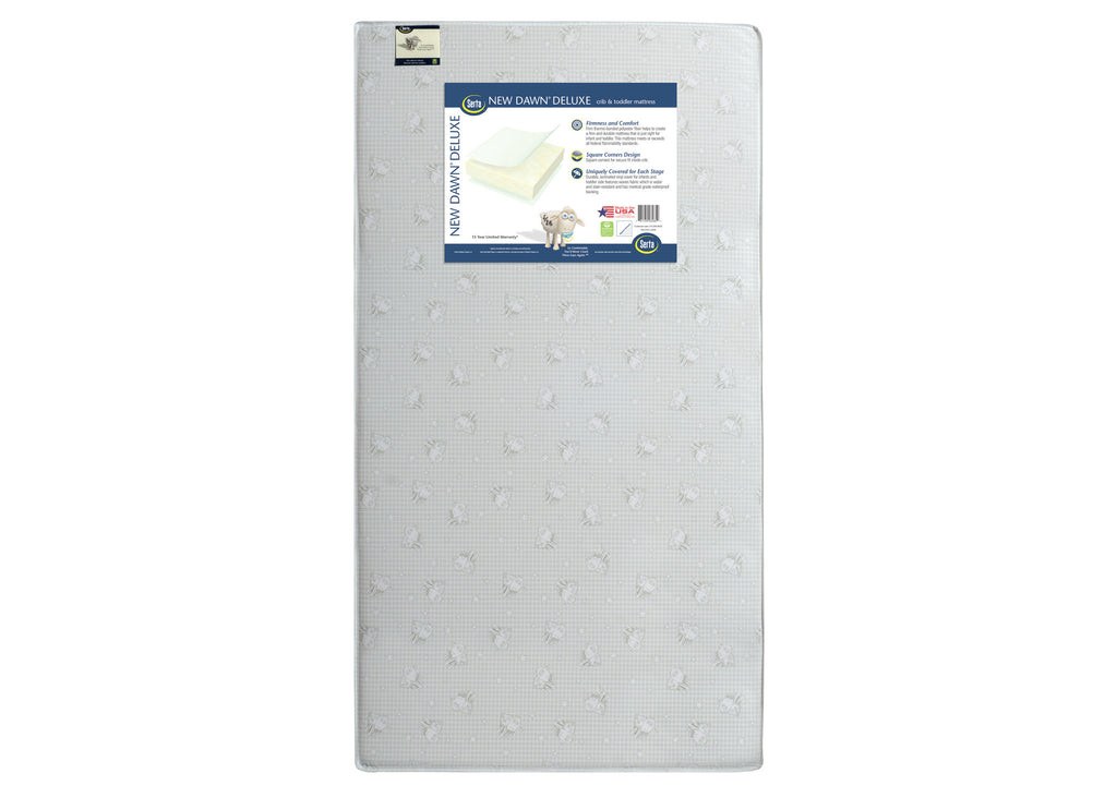Serta New Dawn Deluxe Crib & Toddler Mattress, Front View, a2a