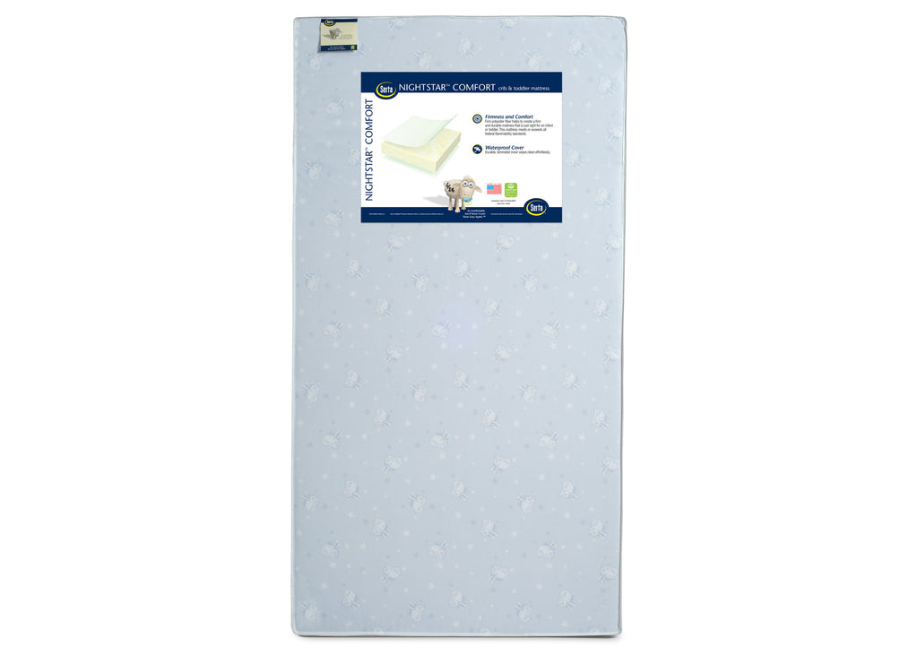 Serta Nightstar Comfort Crib and Toddler Mattress Front View a1a
