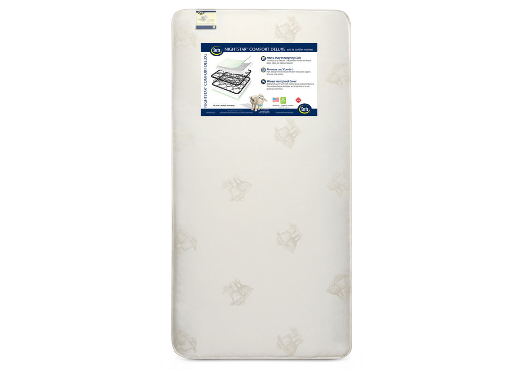 Serta Nightstar™ Comfort Deluxe Crib & Toddler Mattress Front View a1a