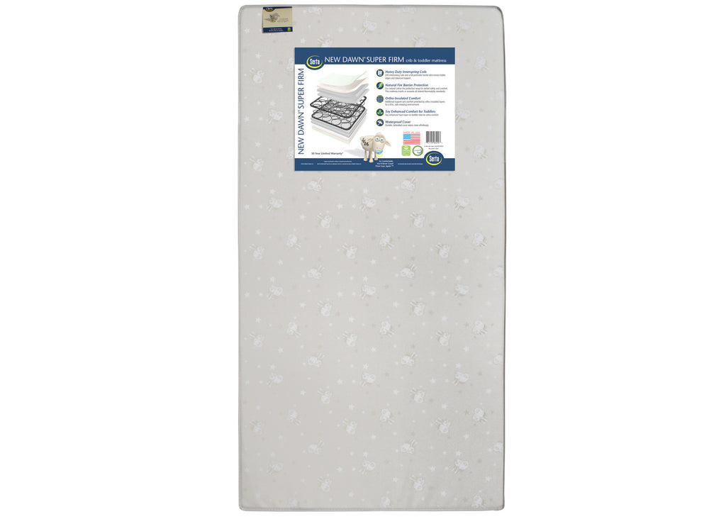 Serta New Dawn® Super Firm Crib & Toddler Mattress, Front View, a2a