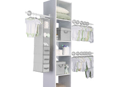 Delta Children Dove Grey (058) 48 Piece Nursery Storage Set, Side View a1a