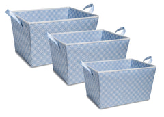 Delta Children Blue Geo (477) Set of Three Tapered Totes, Set View c2c