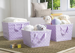 Delta Children Lavender Dot (533) Set of Three Tapered Totes in Setting d1d