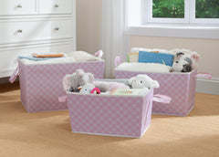 Delta Children Pink Geo (694) Set of Three Tapered Totes in Setting f1f