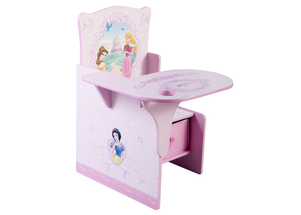 Delta Children Disney Princess Chair Desk with Storage Bin Right Side View a1a