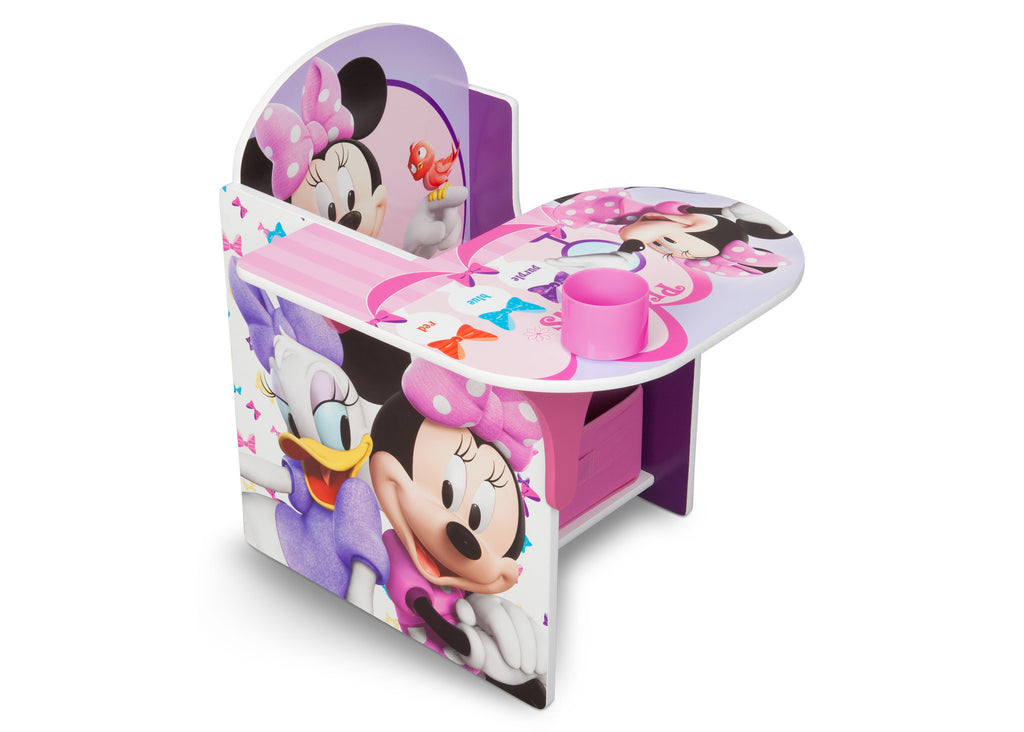 Delta Children Minnie Mouse Chair Desk with Storage Bin Right Side View a1a