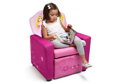 Delta Children Style 1 Princess Upholstered Recliner Chair, Right View with Model a3a