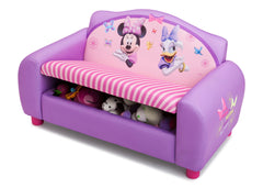 Delta Children Minnie Mouse Upholstered Sofa Left Side View with Storage Option a2a
