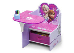 Delta Children Frozen Chair Desk with Storage Bin, Left View with Props a2a