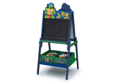 Delta Children Teenage Mutant Ninja Turtle Wooden Double Sided Activity Easel with Storage, Left view, Chalkboard Side with Props a2a