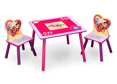 PAW Patrol Skye Everest Table Chair Set with Storage deltaplayground