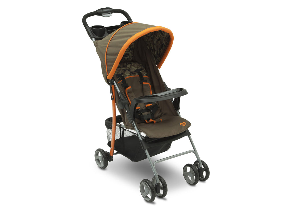 Delta Children Green Camo with Orange Accents (346) CX Rider Flat-Fold Stroller, Right Side View a1a
