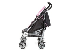 Delta Children Pink (019) Ultimate Convenience Stroller, Full Side View with Canopy Option a2a