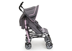Delta Children Cobalt Pink (658) Geo Umbrella Stroller, Full Right Side View with Canopy Option b3b