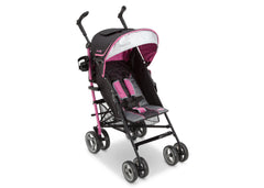 Delta Children J is for Jeep Brand Scout Stroller Berry Patch (659) Right Side View, with Canopy and Sun Visor b1b