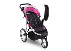 Delta Children J is for Jeep Brand Trek Pink Tonal (656) Cross Country All Terrain Jogging Stroller Right Side View c2c