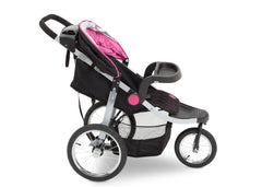 Delta Children J is for Jeep Brand Trek Pink Tonal (656) Cross Country All Terrain Jogging Stroller Full Right Side View, with Child Tray  c3c