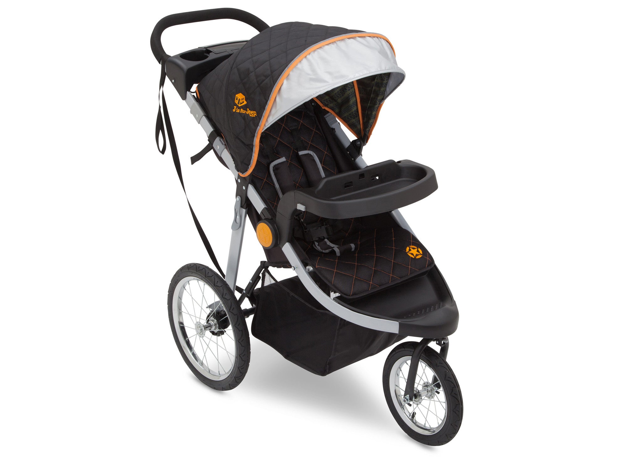 J is for Jeep Brand Cross Country All Terrain Jogging Stroller deltaplayground