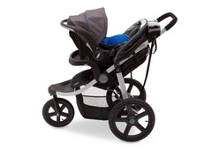 Delta Children Charcoal Tracks (0251) J is for Jeep Brand Adventure All Terrain Jogger Stroller Full Left Side View e3e