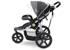 J is for Jeep Brand Adventure All Terrain Jogger Stroller Charcoal Tracks (0251), Side View with Canopy and Child Tray e2e