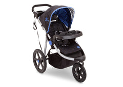 Delta Children Tracks (439) J is for Jeep Brand Adventure All Terrain Jogger Stroller Right Side View, with Canopy and Child Tray Tracks a1a