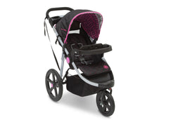 Delta Children Berry Tracks (678) J is for Jeep Brand Adventure All Terrain Jogger Stroller Right Side View, with Canopy and Child Tray Tracks b1b 