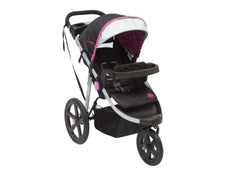 Delta Children Berry Tracks (678) J is for Jeep Brand Adventure All Terrain Jogger Stroller Right Side View, with Canopy, Child Tray Tracks and Sun Visor b2b 