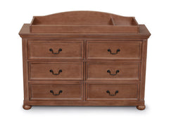 Simmons Kids Antique Walnut (267) Chateau Changing Top atop Chateau Double Dresser a2a
