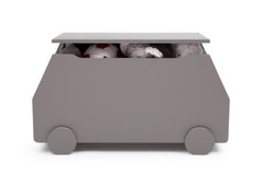 Delta Children Classic Grey (028) Metro Toy Box Front View with Props a4a