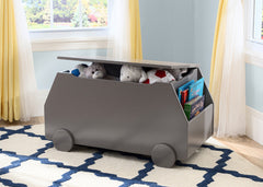 Delta Children Classic Grey (028) Metro Toy Box Nursery View with Props a1a