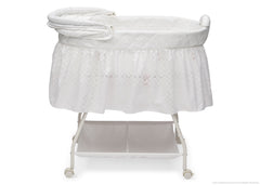 Delta Children Turtle Dove (113) Deluxe Sweet Beginnings Bassinet, Full Side View with Canopy Option a3a