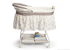 Delta Children Falling Leaves (138) Deluxe Sweet Beginnings Bassinet, Full Side View with Canopy Option b2b