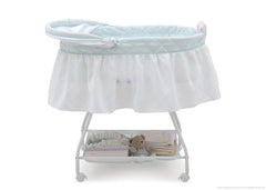 Delta Children Lattice (446) Deluxe Sweet Beginnings Bassinet, Side View with Canopy Option d2d