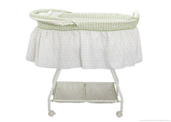 Delta Children Scarborough White (110) Ultimate Sweet Beginnings Bassinet, Full Side View with Canopy Option h2h