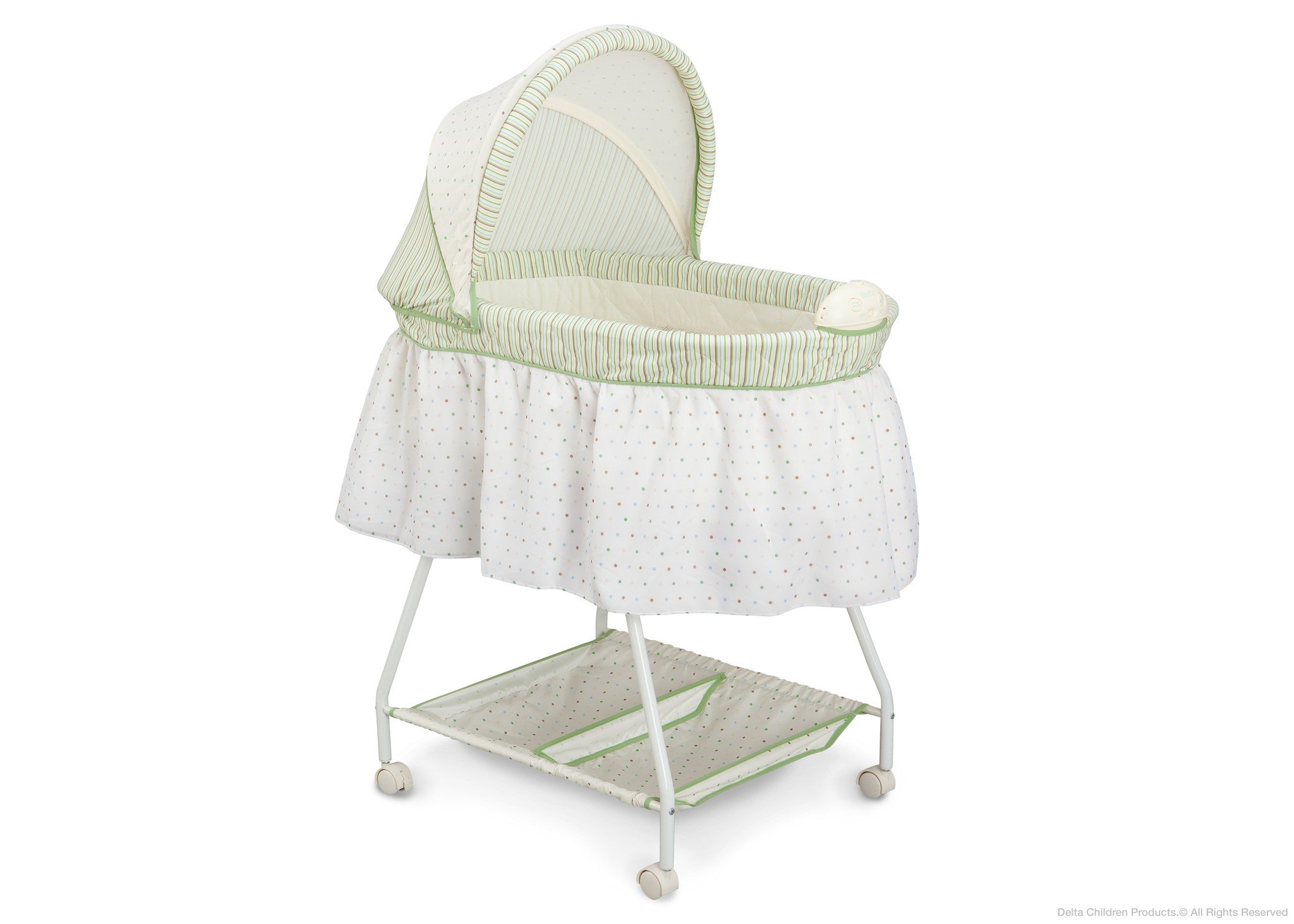 Delta bassinet green and white sale
