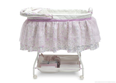 Delta Children Victorian Floral (303) Ultimate Sweet Beginnings Bassinet, Full Side View with Canopy Option c2c