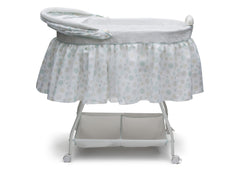 Delta Children Lots-A-Dots (371) Ultimate Sweet Beginnings Bassinet, Full Side View with Canopy Detail g2g