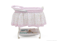 Delta Children English Garden (664) Ultimate Sweet Beginnings Bassinet, Full Side View with Canopy Option h2h