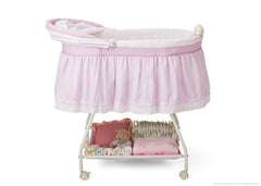 Delta Children Sweetest Girl (681) Ultimate Sweet Beginnings Bassinet, Full Side View with Canopy Option g3g