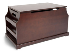 Delta Children Black Cherry Espresso (607) Wood Toy Box Side View c2c