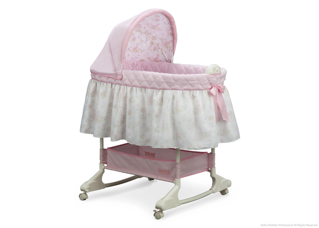 Delta Children Dream Princess Rocking Bassinet, Side View a1a