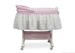 Delta Children Dream Princess Rocking Bassinet, Full Side View with Canopy Option a2a