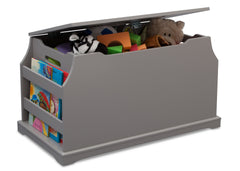 Delta Children Classic Grey (028) Next Steps Toy Box, Side View with Props a4a