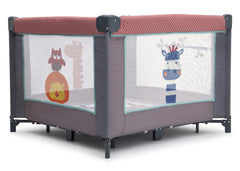 Delta Children Safari Fun (092) Novel Ideas Square 36 by 36 Playard, Full Side View c2c