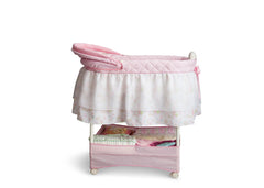 Delta Children Pink Princess (661) Gliding Bassinet Full Right Side View d2d